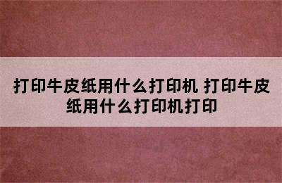 打印牛皮纸用什么打印机 打印牛皮纸用什么打印机打印